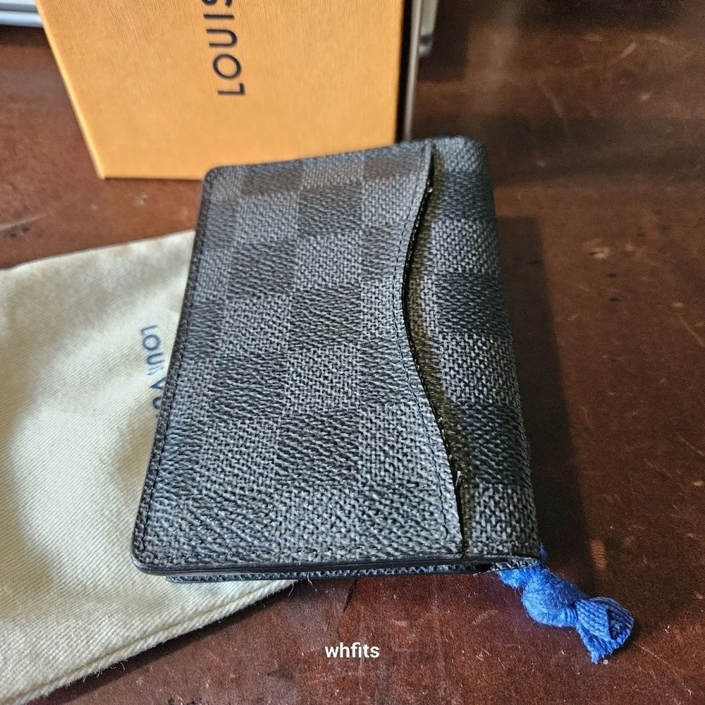 Louis Vuitton Damier Organizer De Poche Graphite Card Holder Bifold Wallet - Picture 3 of 6